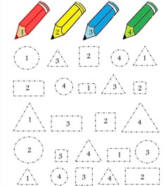 the worksheet to learn how to write numbers and draw them in different colors