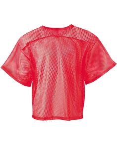 Youth Porthole Practice Jersey - SCARLET RED - L/XL | A4 Athletic Youth Porthole Practice Jersey T-Shirt in Scarlet Red Size Large/XL | Polyester A4 Bucket Hat Fits, Red Fishnets, Fishnet Top, Clothing Mockup, Twill Shirt, Mood Board Fashion, Zip Up Hoodies, Athletic Apparel, Rain Wear