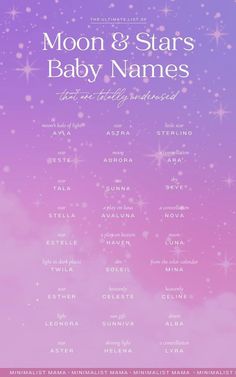 the moon and stars baby names poster