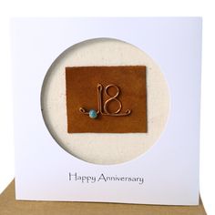 PRICES MAY VARY. Happy Anniversary Card –Handmade Love Card for your 18th year wedding anniversary. This cute handmade Anniversary card is perfect for your 18th years anniversary .Romantic anniversary card for her or him. Porcelain is the traditional gift for the 18th wedding anniversary. So this card is also designed with porcelain theme inspiration. Each card is decorated with the number 18 made of bronze copper wire, which is attached with thread and glue to the leather pad. A porcelain bead Handmade Anniversary Card, Anniversary Cards For Couple, 12th Wedding Anniversary, 18th Wedding Anniversary, 16th Wedding Anniversary, 11th Wedding Anniversary, Happy Anniversary Card, 9th Wedding Anniversary, 8th Wedding Anniversary