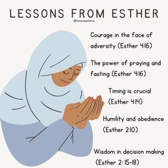 a poster with the words lessons from either and an image of a woman praying