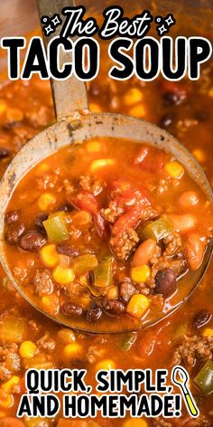 Taco Soup Georgia Recipes, Easy Taco Soup Recipe, Taco Soup Recipe Easy, Mexican Soup Recipes, Easy Taco Soup, Taco Soup Recipe, Mexican Soup, Easy Taco, Hearty Meal