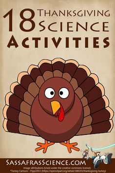 a turkey with the words thanksgiving science activities