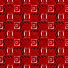 a red and black pattern with white squares