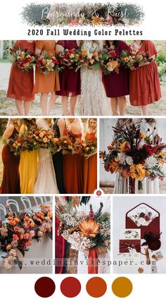 the fall wedding color palettes