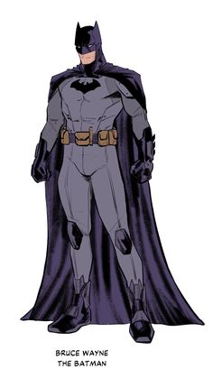 a drawing of the batman standing with his hands on his hips and wearing a cape