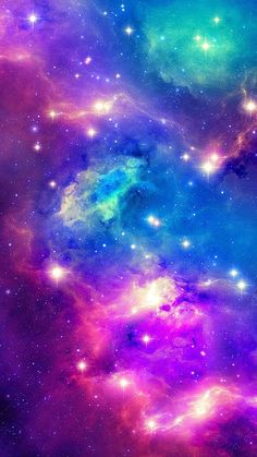 an image of colorful space with stars in the background