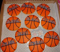 basketball cupcakes with name and number on them