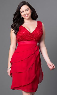 Burgundy Red Plus-Size Knee-Length Dress - PromGirl Party Dress With Jacket, Party Dress Inspiration, Bolero Style, Dress With Jacket, Gowns Dresses Elegant, Pink Party Dresses