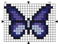 a cross - stitch pattern with an image of a butterfly on it's wings