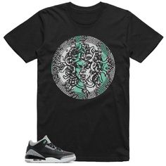 Jordan 3 Green Glow Shirt Medusa Graphic