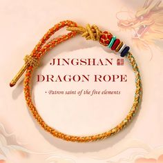 Imbued with the mystique of the East, the JingShan Dragon Rope bracelet is a sacred artifact from the Dragon King's Hall of JingShan Temple, symbolizing the protection and blessings of the Five Dragon Kings. Each of the five vibrant colors represents a Dragon King, carrying with it fortune, strength, and balance, inspired by ancient Chinese beliefs. Handwoven with exceptional craftsmanship, this bracelet is a tribute to China's intangible cultural heritage. The intricate Diamond Knot, also known as the King Kong Knot, signifies indestructibility, guiding the wearer through life's challenges with resilience and smooth sailing. More than just an accessory, this bracelet embodies the spirit of the dragon, offering protection, prosperity, and harmony. The adjustable knot ensures a comfortable Gold Bracelet For Women Dragon, Amazon Dragon Bracelet, Cold Spring Harbor, Intangible Cultural Heritage, Diamond Knot, Zodiac Years, Dragon King, Smooth Sailing, Adjustable Knot