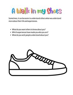 a poster with the words walk in my shoes on it and an image of a shoe