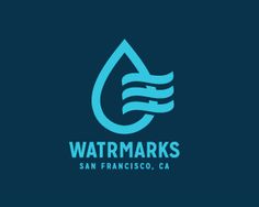 the logo for watermarks san francisco, ca is shown in blue and green colors