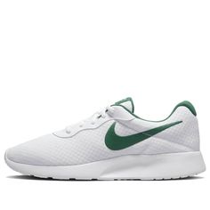 Nike Tanjun 'White Gorge Green' DJ6258-102 (SNKR/Casual/Low Top) Summit White Casual Sneakers For Light Sports, Casual Summit White Sneakers For Light Sports, Sporty White Sneakers For Leisure, Casual White Sneakers For Light Sports, Casual White Sneakers, White Casual Sneakers, Nike Tanjun, White Green, Men's Nike