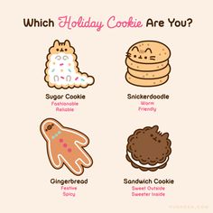 the different types of cookies are shown in this cartoon character's face and body