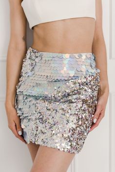 ILA Alda Sequin Mini Skirt EU 34 / US 2 Sequin Mini Skirt, Subtle Luxury, Sequin Mini Skirts, Sequin Mini, Evening Wear, Timeless Pieces, Mini Skirt, Sequin, Mini Skirts