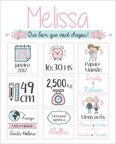 a cross stitch pattern with the words and numbers for baby's birth day on it