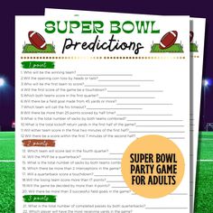 a super bowl party game for adults