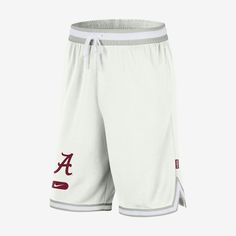 The Alabama DNA Shorts have soft double-knit performance fabric that helps wick away sweat. They're lightweight and loose with two-way stretch to help you move freely. White Collegiate Moisture-wicking Activewear, Collegiate White Bottoms For Sports Events, Collegiate White Athletic Shorts For Sports, Breathable Cotton Bottoms For Sports Events, Breathable Cotton Bottoms For Sports, Double Knit, Alabama Crimson Tide, Crimson Tide, Performance Fabric