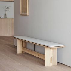 Bench A-B01: Upholstered + Medium - 70.8 + Pure Oak + Coda Japanese Bench, Keiji Ashizawa, Case Study Houses, Oak Bench, Japanese Furniture, Architecture Magazines, Cafe Chairs, Steel Rod, Upholstered Bench