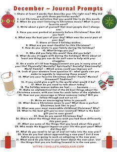 a christmas poem with the words, december - journal prompts and other things to do