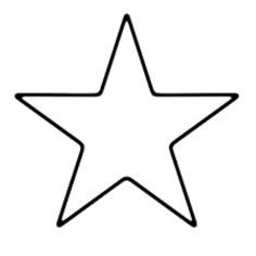 a black and white outline of a star with one side facing the viewer, on a plain background