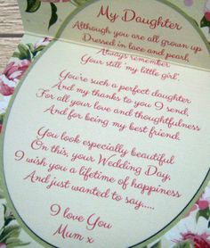 a mother's day card with flowers on it and a poem written in the center