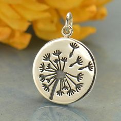 Sterling Silver Large Dandelion Charm Sweet Dandelion, Dandelion Necklace, Buy Wholesale Jewelry, A Dandelion, Dandelion Flower, Monogram Jewelry, Hopes And Dreams, Discount Jewelry, Remember When