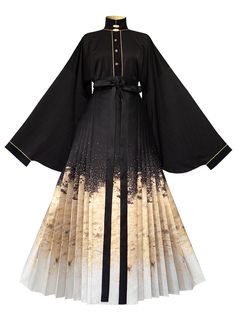 Original 6-meter Pendulum Black Zhijin Ming Dynasty Weaving Gold Daily Hanfu Horse Face Skirt Autumn Random Clothes Outfit, Ma Mian Skirt, Moon Outfit Design, China Outfits Style, Moon Clothes, Moon Fashion, Modern Hanfu, Old Fashion Dresses, Clothing Design Sketches