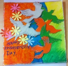 this is an image of a birthday card with birds and flowers in the background that says happy endpenender day