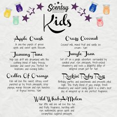 an apple crush recipe for kids is shown on a piece of paper with stars around it