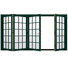 an open room divider with multiple windows