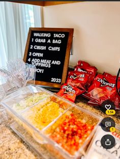 the food is prepared and ready to be eaten in the buffet style meal prep area