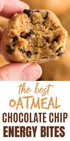 the best oatmeal chocolate chip energy bites are made with only 3 ingredients