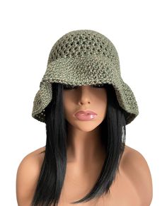 💕 💕A crochet hat with floppy brim.  💕 Green tweed look.  💕Foldable and convenient. 💕One size fits most. 💕Acrylic yarn.  💕Hand wash is recommended.  💕 If you have any questions please send me a message.  💕 Happy Shopping! 🛍️ Floppy Hat Summer, Alyssa Nicole, Green Tweed, Crochet Triangle, Hat Summer, Chunky Crochet, Summer Hat, Crochet Hat, Brim Hat