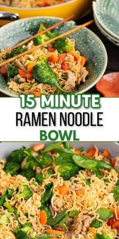 this is an image of ramen noodle bowl with broccoli