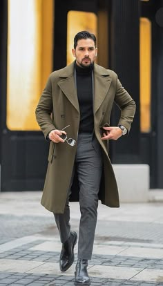 Mens Clothing Styles Streetwear, Winter Fashion Formal, Mantel Outfit, Aesthetic Outfits Men, Formal Mens Fashion, Winter Fashion Coats, Trendy Mens Fashion