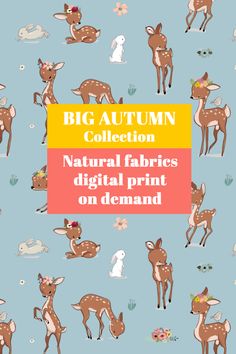 the big autumn collection is featured with deers, rabbits and bunnies in pastel colors