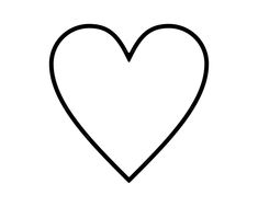 a black and white heart outline on a white background