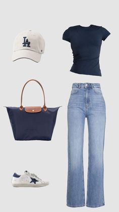 Casual College Outfits, Uni Outfits, Outfit Inspo Casual, Everyday Fashion Outfits, Casual Day Outfits, Kaia Gerber, School Looks, Baggy Pants, Casual Chic Outfit