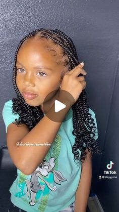 Knotless Braids Little Kids, Knotless Braids Kids Hairstyles, Kids Braiding Hairstyles Black, Toddler Knotless Braids With Curly Ends, Knotless Box Braids For Little Kids, Hair For Kids Braids, Girls Knotless Box Braids Kids, Kid Boho Knotless Braids, Kids Knotless Braids With Curls