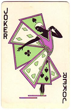 a playing card with an image of a woman holding cards