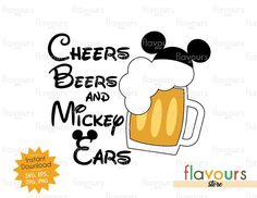 cheers beers and minnie ears svg cut file