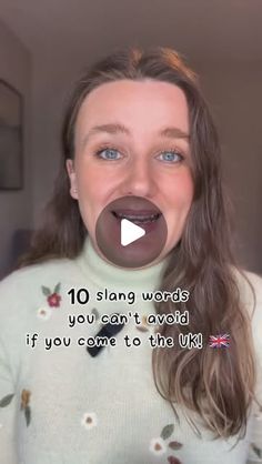 a woman making a funny face with her tongue out and the words 10 sing words if you can't avoid if you come to the uk