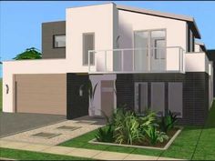 an artist's rendering of a two story house