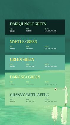 Colors:
0C2521
2D7868
64B39A
7CCE97
A2DCA3 Sea Green Colour Palette, Color Combinations With Green, Green And Gray Color Palette, Green Colour Pallet, Sea Green Color Palette, Blue Green Color Palette, Best Colour Combinations, Palette Green, Vibrant Color Palette