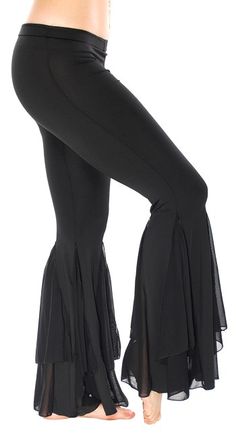 Handkerchief Hem Tribal Fusion Dance Pants - BLACK Traditional Harem Pants With Drape For Women, Luxury Bottoms With Traditional Drape For Festivals, Tap Dance Costumes Pants, Fringe Dance Costume Pants, Arabe Costume Woman, Traditional Drape Harem Pants For Women, Fusion Dance, Belly Dance Dress, Dance Pants