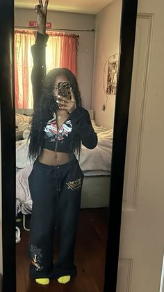 Ed Hardy Outfit Black Women Sweatsuit, Ed Hardy Tracksuit Outfit, Ed Hardy Set Outfit, Ed Hardy Pants Outfit, Es Hardy Outfit, Ed Hardy Fits, Ed Hardy Sweatsuit, Ed Hardy Set, Ed Hardy Tracksuit