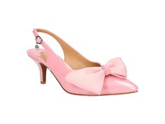 J. Renee Devika - Women's Shoes : Soft Pink : Shimmer your way out wearing the sleek and classy J. Renee Devika sandals. Heeled sandals with glittering synthetic upper. Synthetic lining with memory foam footbed for cushioned comfort. Pointed toe silhouette with bow detailing on it. Low kitten heels. Buckle closure on the ankle strap. Synthetic outsole. Imported. Weight of footwear is based on a single item, not a pair. Chic Formal Kitten Heels With Bow, Spring Open Toe Kitten Heels With Bow, Chic Kitten Heels With Bow Straps For Evening, Elegant Kitten Heels With Bow Straps For Formal Occasions, Elegant Kitten Heels With Bow Straps For Formal Events, Formal Heels With Detachable Bow And Pointed Toe, Feminine Formal Heels With Bow Straps, Formal Feminine Heels With Bow Straps, Elegant Formal Kitten Heels With Bow Straps